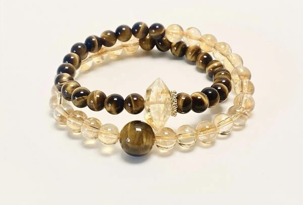 Tiger Eye Citrine Double Wrap Bracelet